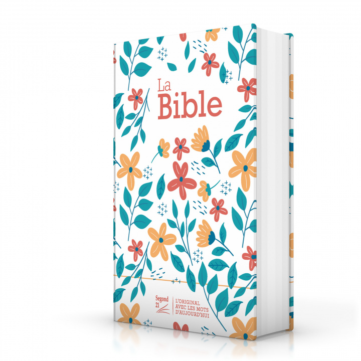 Carte Bible Segond 21 compacte (premium style) - toilée matelassée motifs fleuris Segond 21