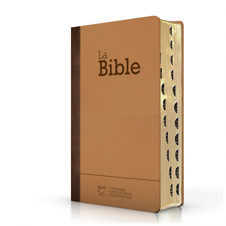 Kniha Bible Segond 21 compacte (premium style) - duo cuir praliné-chocolat Segond 21
