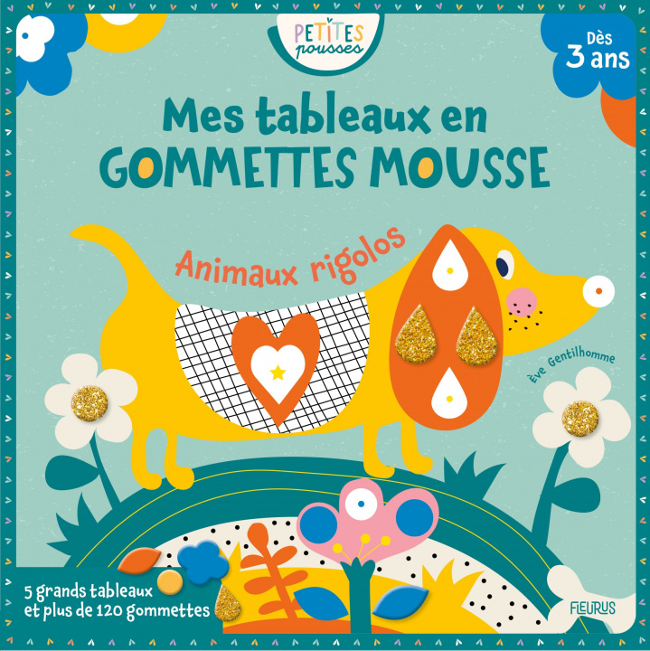 Carte Mes tableaux en gommettes mousse - Animaux rigolos 