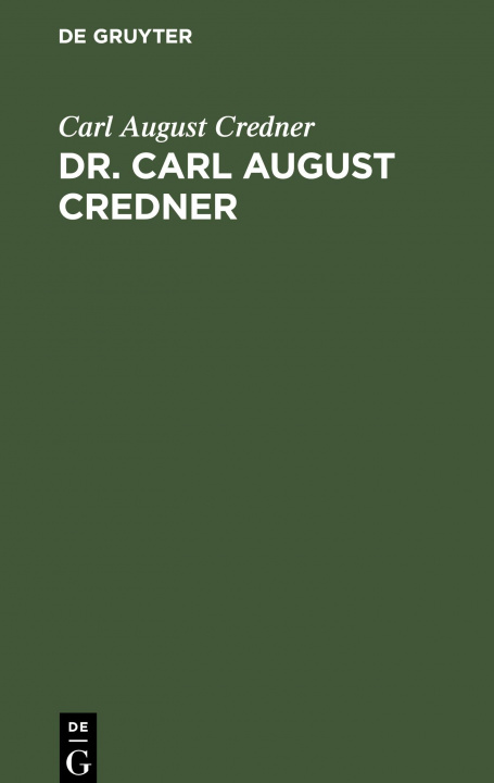 Книга Dr. Carl August Credner Carl August Credner
