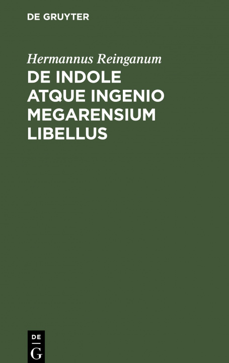 Book De indole atque ingenio Megarensium libellus 