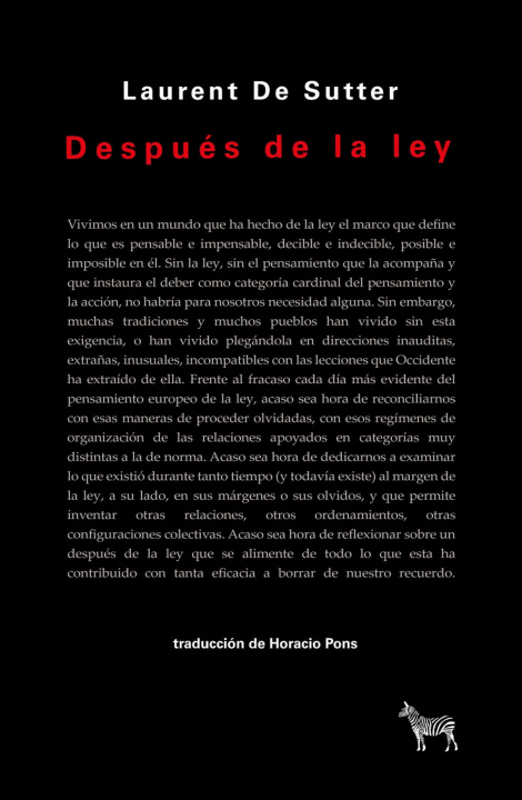 Könyv DESPUÉS DE LA LEY LAURENT DE SUTTER