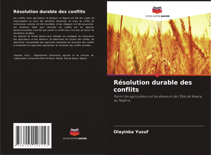 Knjiga Resolution durable des conflits Olayinka Yusuf