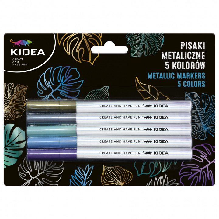 Papírszerek Pisaki metaliczne A Kidea  5 kolorów 