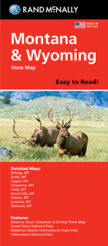 Tiskovina Rand McNally Easy to Read Folded Map: Montana/Wyoming State Map 