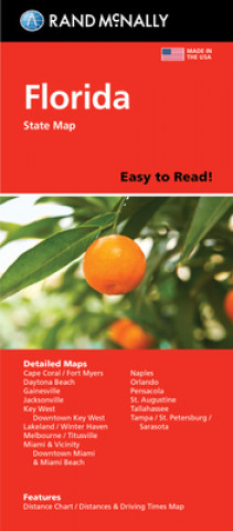 Tiskovina Rand McNally Easy to Read Folded Map: Florida State Map 