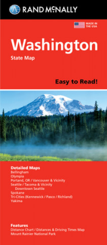 Tlačovina Rand McNally Easy to Read Folded Map: Washington State Map 