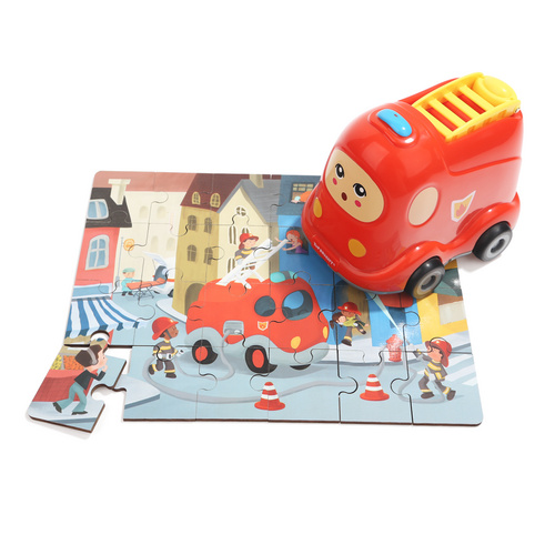Játék Dřevěné puzzle hasičské auto 