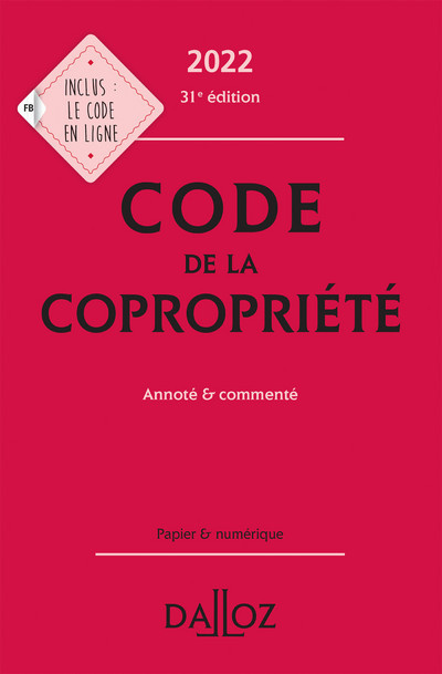 Knjiga Code de la copropriété 2022, annoté et commenté. 31e éd. collegium
