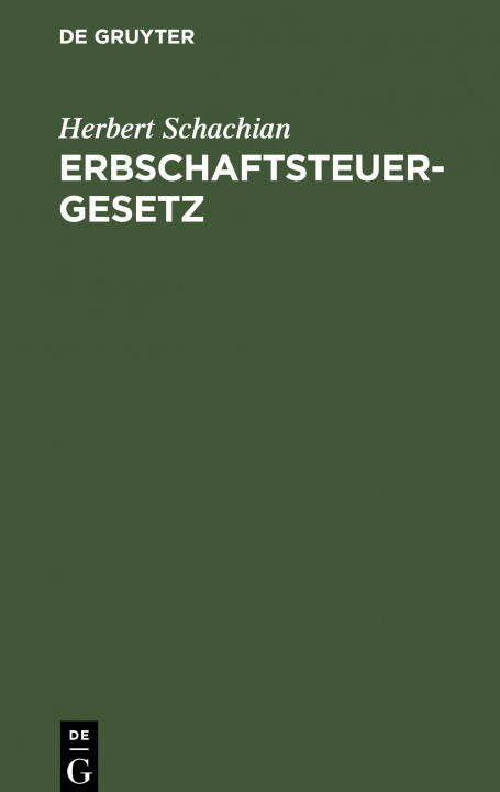 Buch Erbschaftsteuergesetz Herbert Schachian