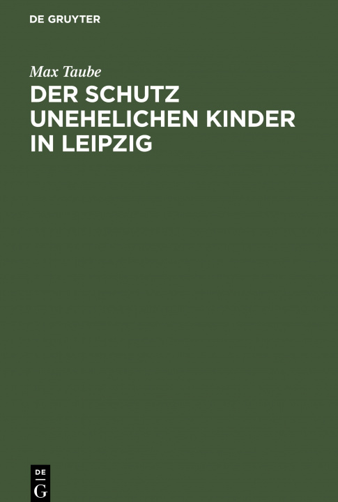 Książka Schutz unehelichen Kinder in Leipzig 