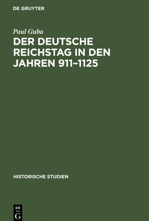 Książka Deutsche Reichstag in den Jahren 911-1125 