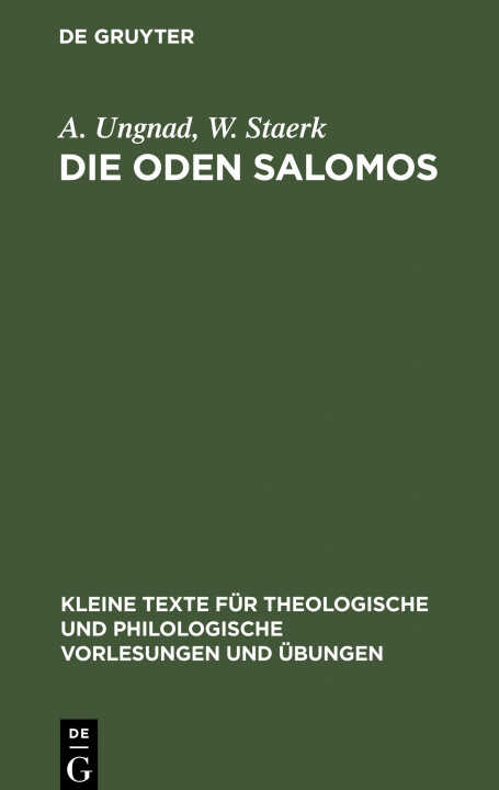 Knjiga Oden Salomos W. Staerk