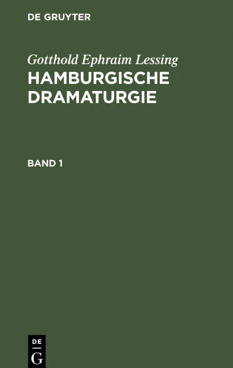 Kniha Hamburgische Dramaturgie 