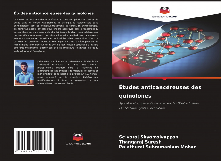 Könyv Etudes anticancereuses des quinolones Thangaraj Suresh