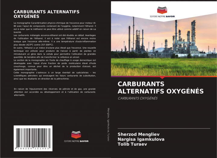Könyv Carburants Alternatifs Oxygenes Nargisa Igamkulova