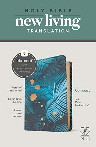 Kniha NLT Compact Bible, Filament Enabled Edition (Red Letter, Leatherlike, Teal Palm) 