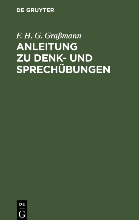 Kniha Anleitung zu Denk- und Sprechubungen 