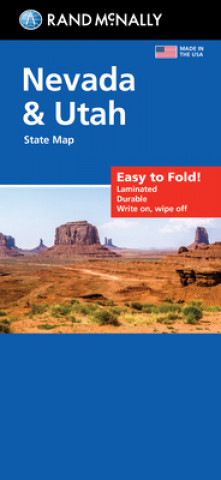 Nyomtatványok Rand McNally Easy to Fold: Nevada & Utah State Laminated Map 