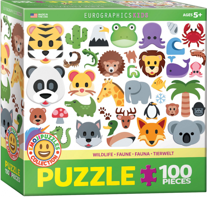 Joc / Jucărie Puzzle 100 Smartkids EmojiPuzzle Wildlife Anim 6100-5395 