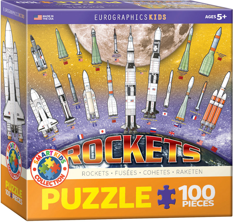 Joc / Jucărie Puzzle 100 Smartkids Rocket 6100-1015 