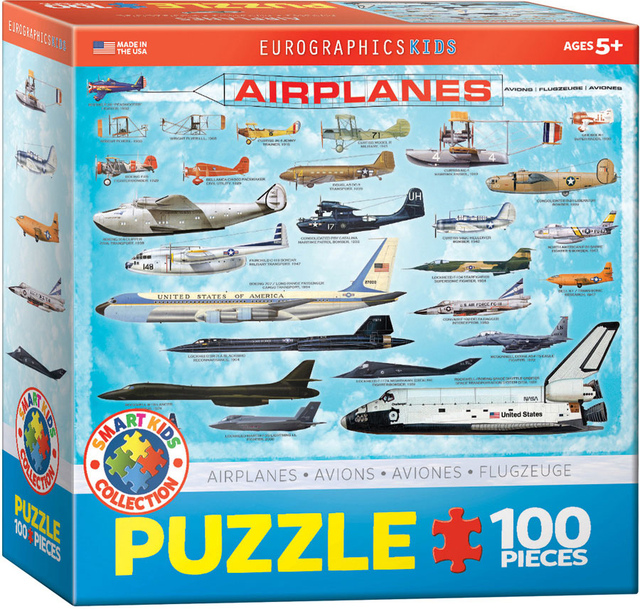 Joc / Jucărie Puzzle 100 Smartkids Airplanes 6100-0086 