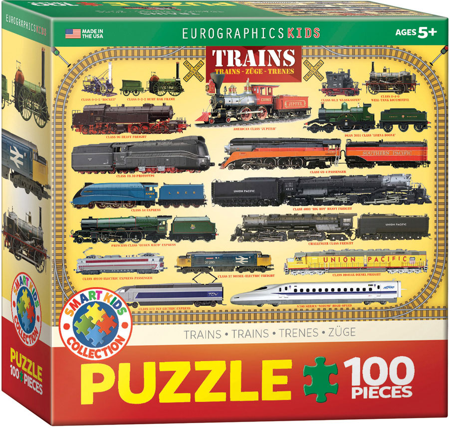 Játék Puzzle 100 Smartkids Trains 6100-0090 