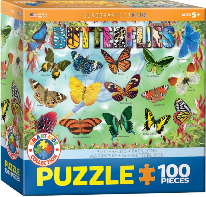 Joc / Jucărie Puzzle 100 Smartkids Butterflies 6100-5485 