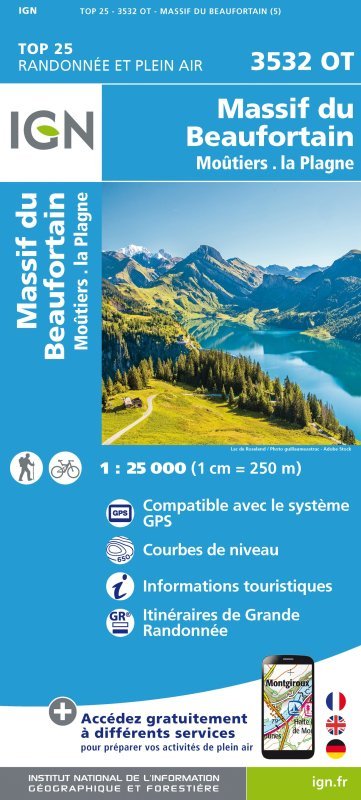 Tiskanica MASSIF DU BEAUFORTIN.MOUTIERS.LA PLAGNE (3532OT) 