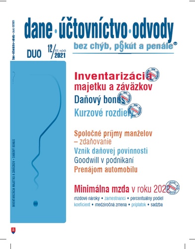 Kniha DUO 12/20201  – Dane, účtovníctvo, odvody bez chýb, pokút a penále Ján Mintál