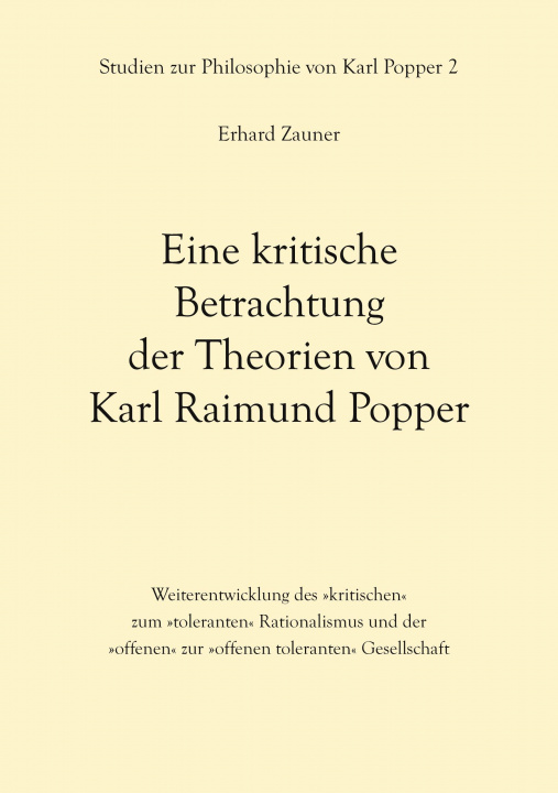 Könyv Eine kritische Betrachtung der Theorien von Karl Raimund Popper 