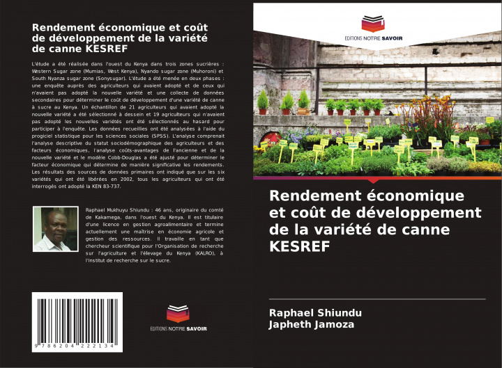 Kniha Rendement économique et co?t de développement de la variété de canne KESREF Japheth Jamoza
