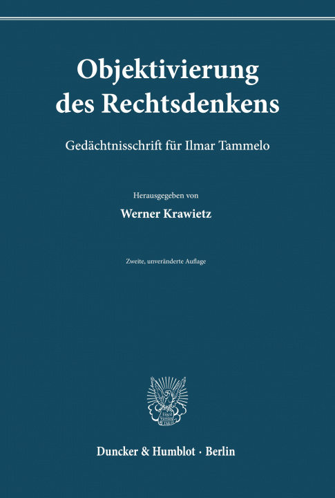 Kniha Objektivierung des Rechtsdenkens Theo Mayer-Maly
