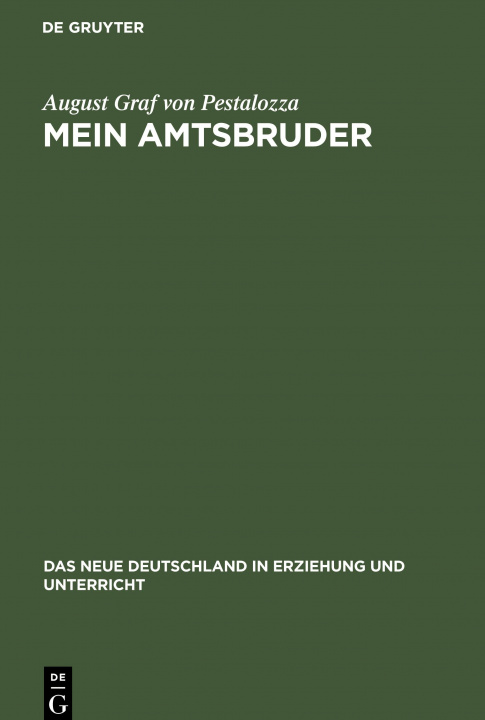 Knjiga Mein Amtsbruder August Graf von Pestalozza