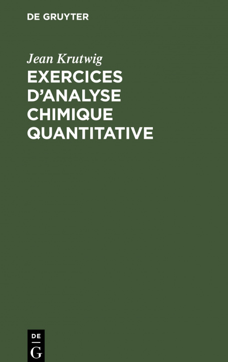 Kniha Exercices d'analyse chimique quantitative 