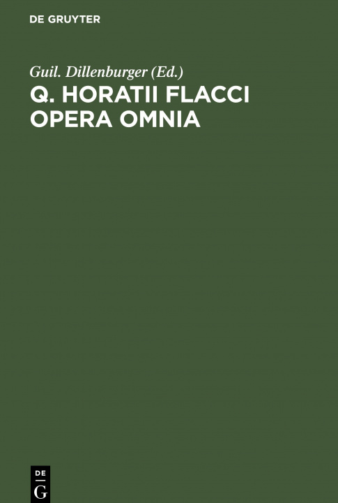 Könyv Q. Horatii Flacci Opera Omnia 