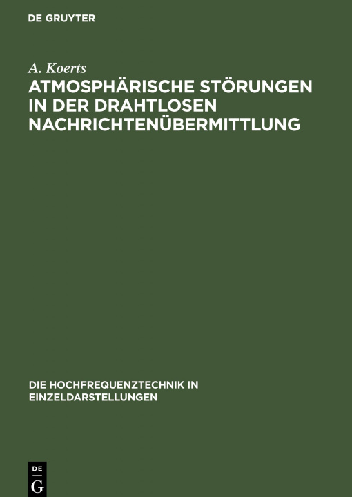 Книга Atmospharische Stoerungen in der drahtlosen Nachrichtenubermittlung 