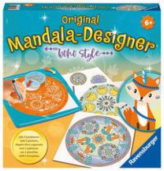 Játék Ravensburger Midi Mandala Designer Boho Style  20019, Zeichnen lernen für Kinder ab 6 Jahren, Zeichen-Set mit Mandala-Schablonen für farbenfrohe Manda 