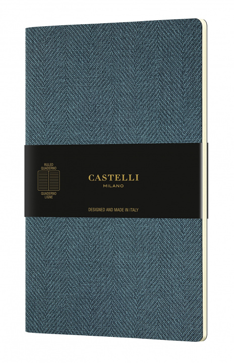 Carte Cahier Quaderno Harris Grand format ligné Slate Blue CASTELLI