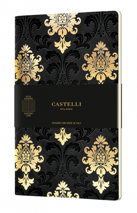 Kniha Cahier Quaderno C&G Grand format ligné Baroque Gold CASTELLI