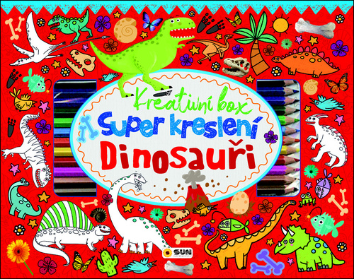 Knjiga Kreativní box Super kreslení Dinosauři 