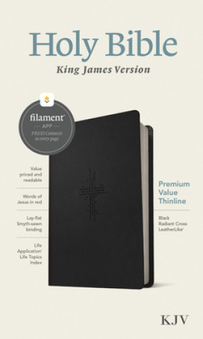 Carte KJV Premium Value Thinline Bible, Filament Enabled Edition (Red Letter, Leatherlike, Black Radiant Cross) 