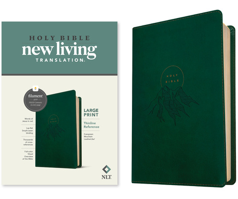 Book NLT Large Print Thinline Reference Bible, Filament Enabled Edition (Red Letter, Leatherlike, Evergreen Mountain ) 