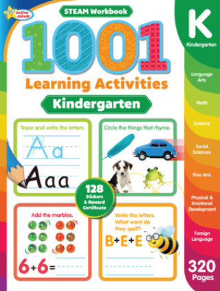 Carte Active Minds 1001 Kindergarten Learning Activities: A Steam Workbook 