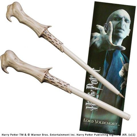 Kniha Harry Potter: Psací pero jako hůlka s knižní záložkou - hůlka Lorda Voldemorta 