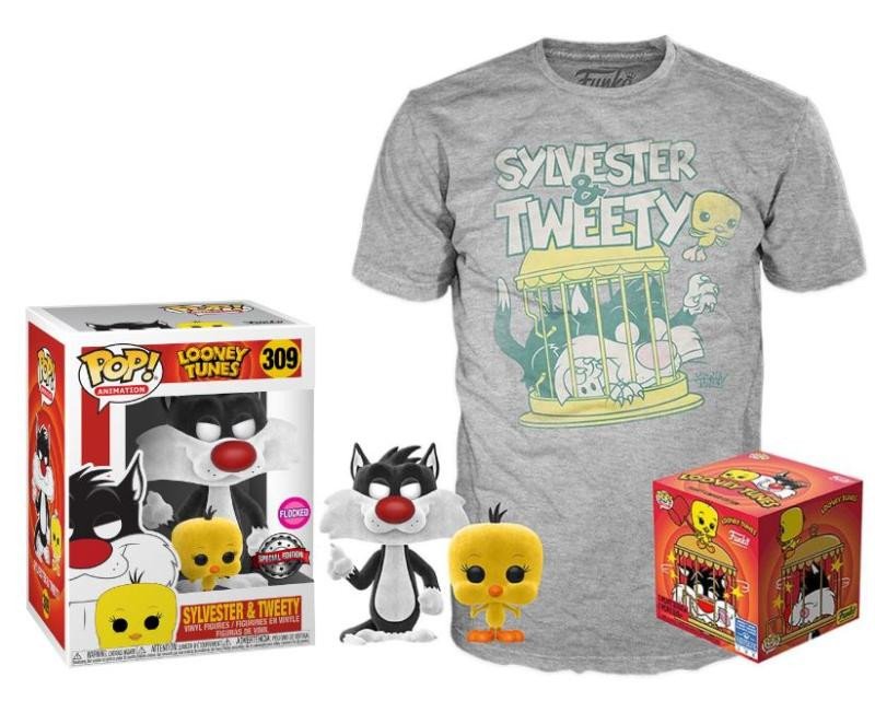 Gra/Zabawka Funko POP & Tee: Looney Tunes Sylvester and Tweety, velikost XL (exkluzivní sada s tričkem) 