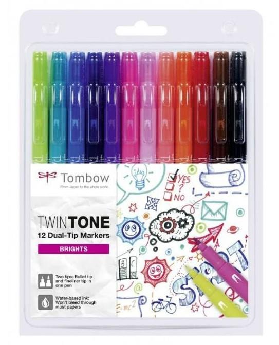 Livre Tombow Sada oboustranných fixů TwinTone - Brights 