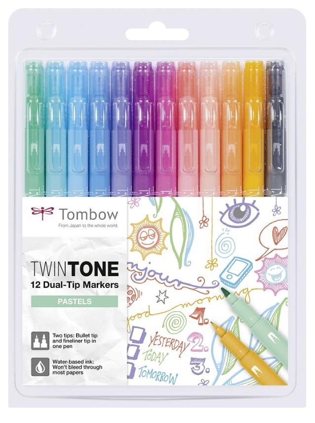 Kniha Tombow Sada oboustranných fixů TwinTone - Pastels 