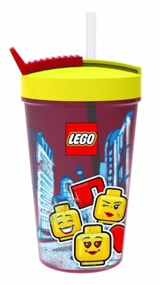 Carte Kelímek s brčkem LEGO ICONIC Girl - žlutá/červená 