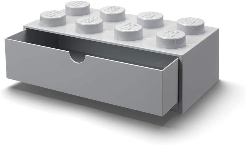 Hra/Hračka Úložný box LEGO stolní 8 se zásuvkouu - šedý 